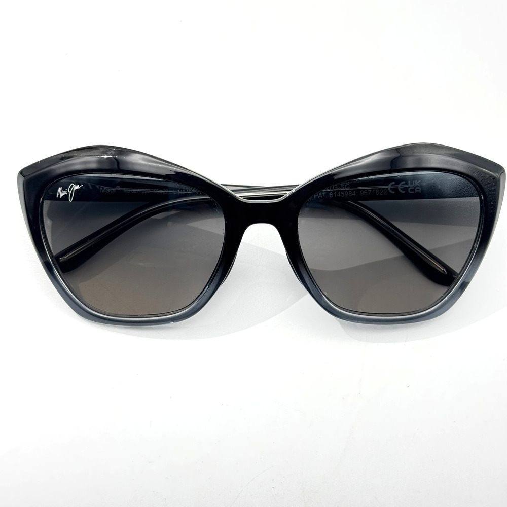 Maui Jim Sunglasses Lotus STG-SG MJ827-02J Black Cat Eye Frame Gray Gradient